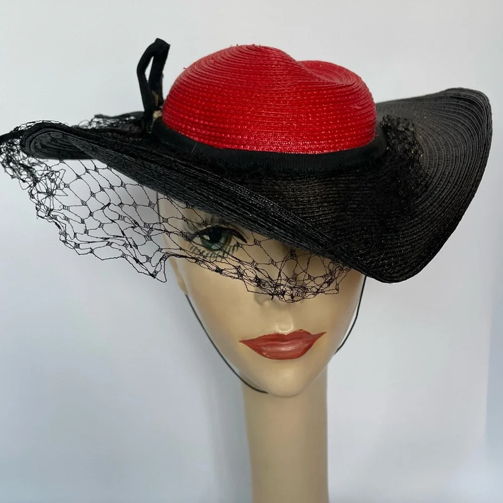 Vintage Wide Brim tilt Hat - Picture 5 of 8